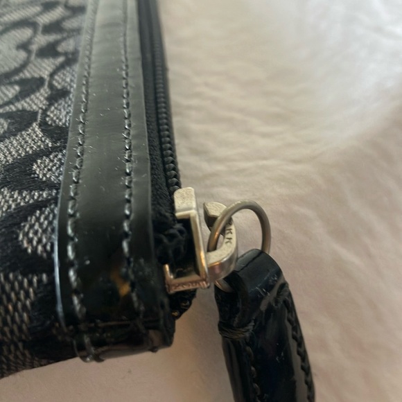 Coach: Black Signature Tablet Holder- Silver Tone - Picture 13 of 14